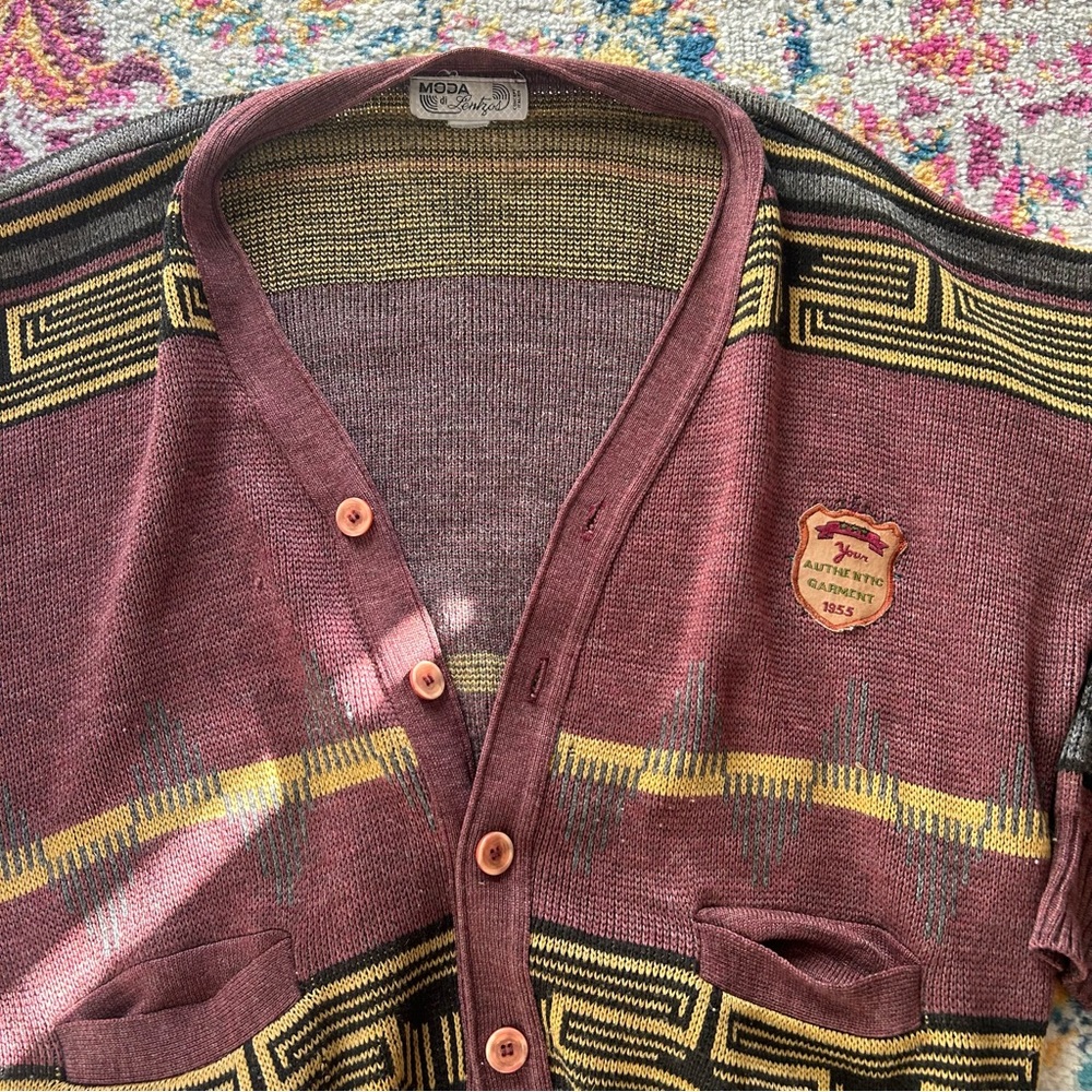 Vintage 90s OVersized Knit slouchy indie retro grunge cardigan shacket - Picture 3 of 7